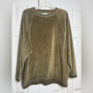 Aerie Soft Olive Green Oversized Crewneck Sweater